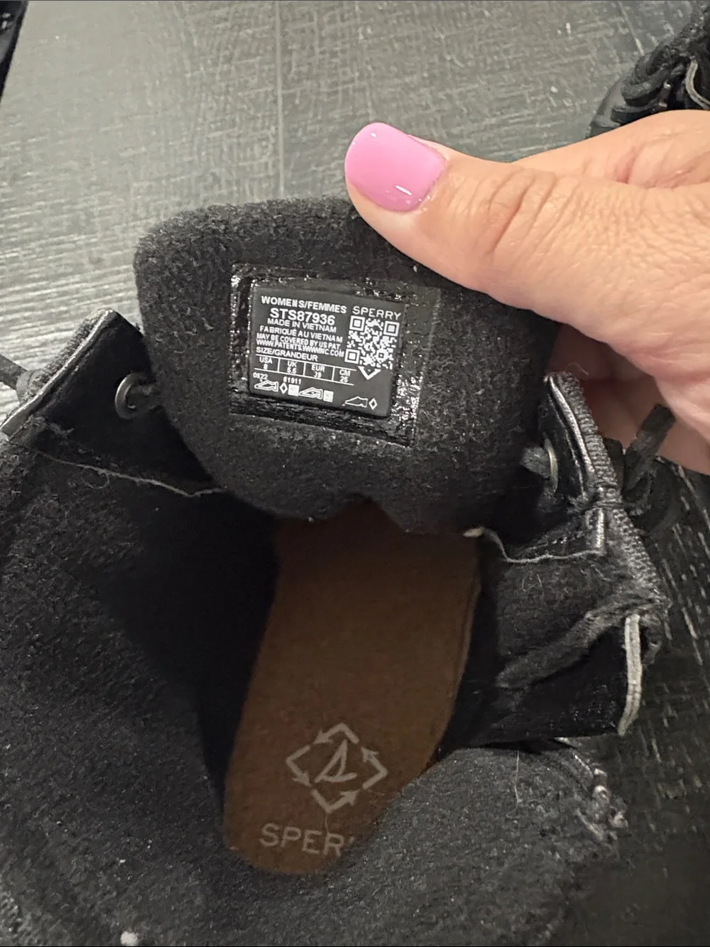 Sperry Black Waterproof Lace-Up Winter Boots